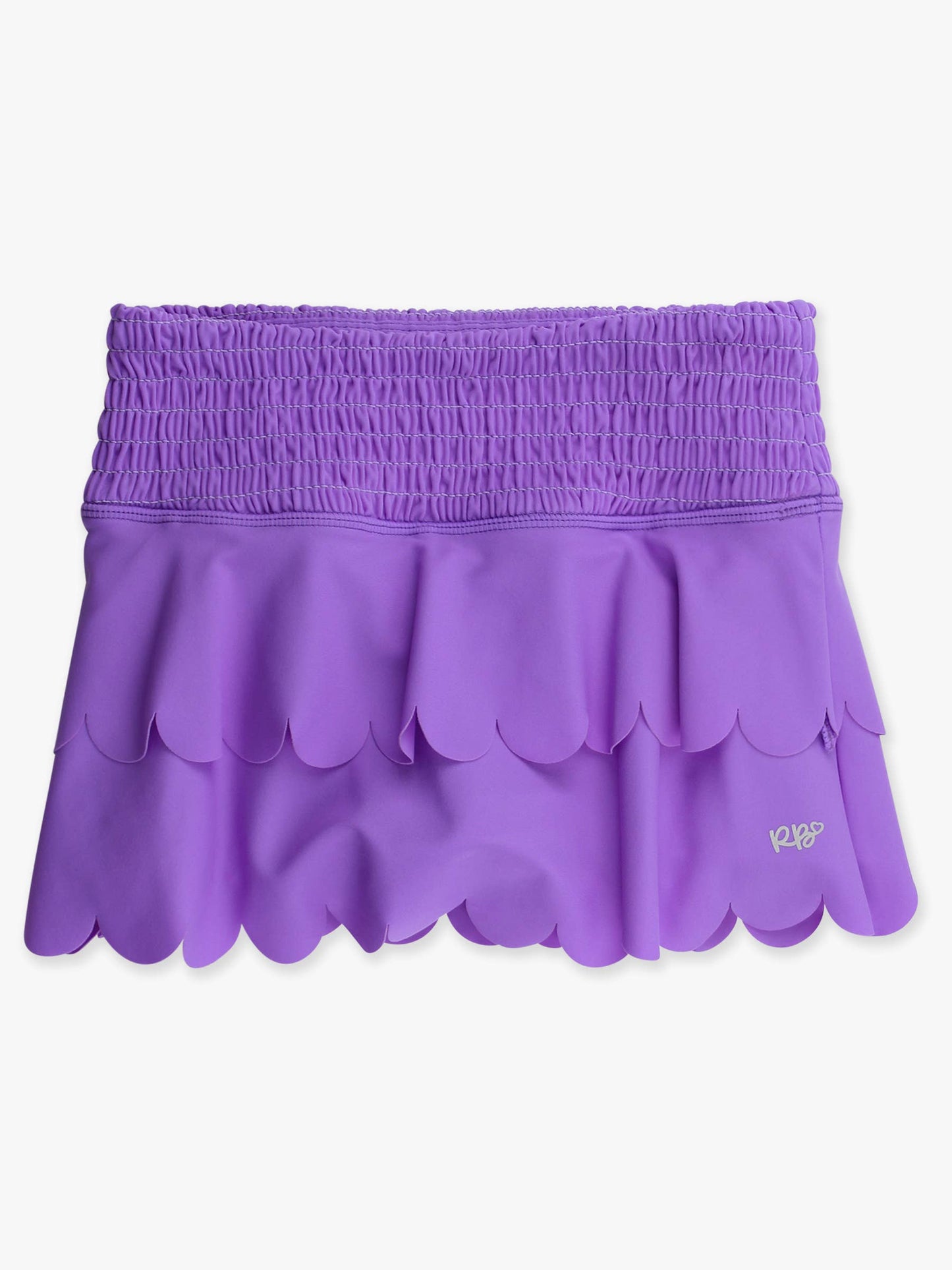 Girls Neon Purple Active Tiered Flare Skort