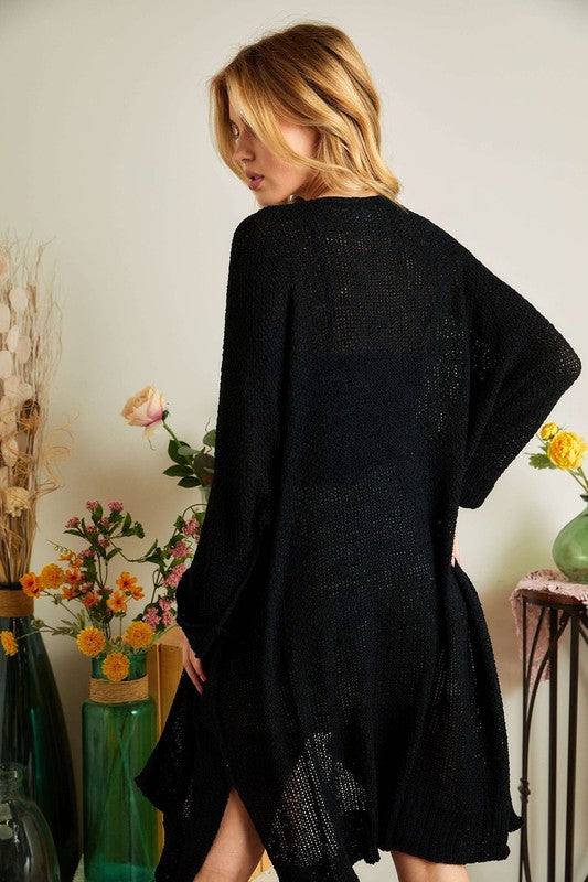 Black Light Weight Long Sleeve Cardigan