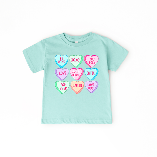 Conversation Hearts Candy Heart Girls Valentine's Day Shirt