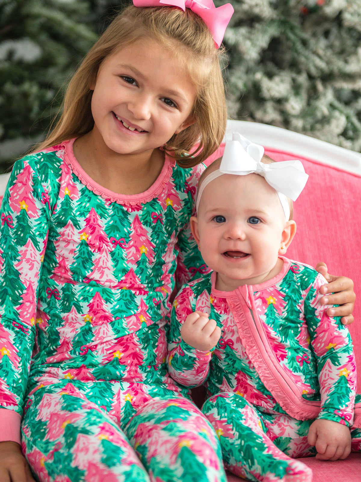 SoftSnooze™ Baby Girls Bamboo Viscose Pink Jolly Grove Footed Ruffle One Piece Pajama