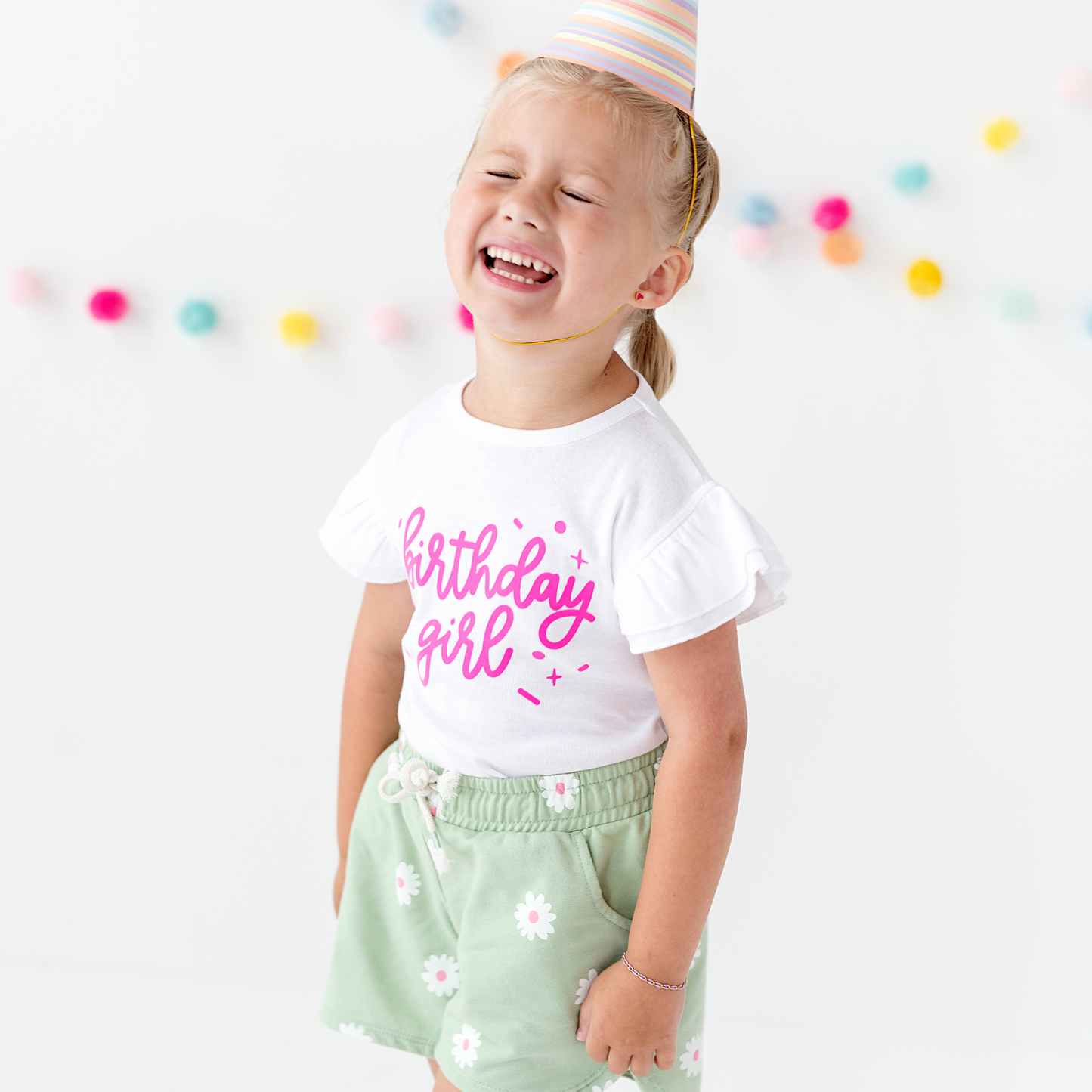 Birthday Girl Toddler Girl Ruffled Top