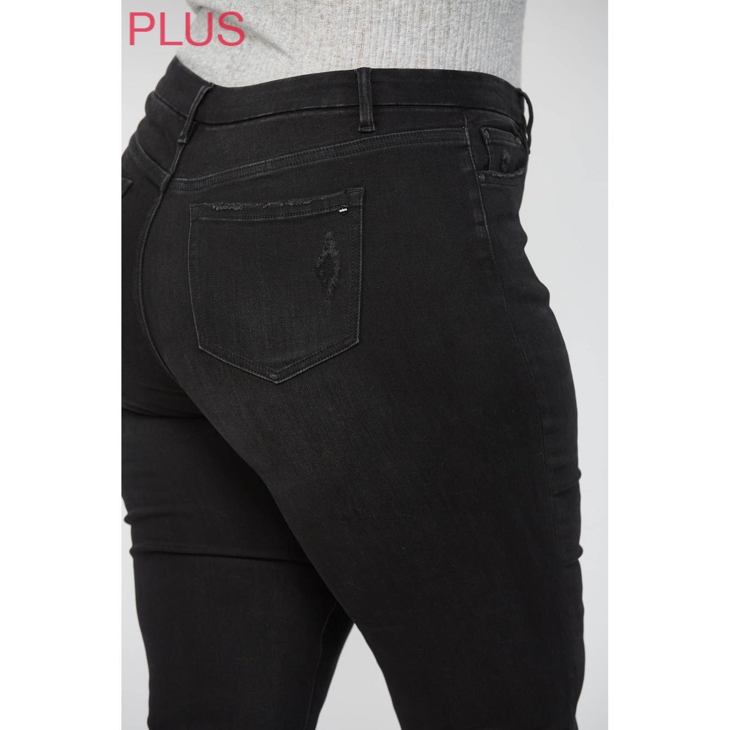 BLACK HIGH RISE CROP FLARE
