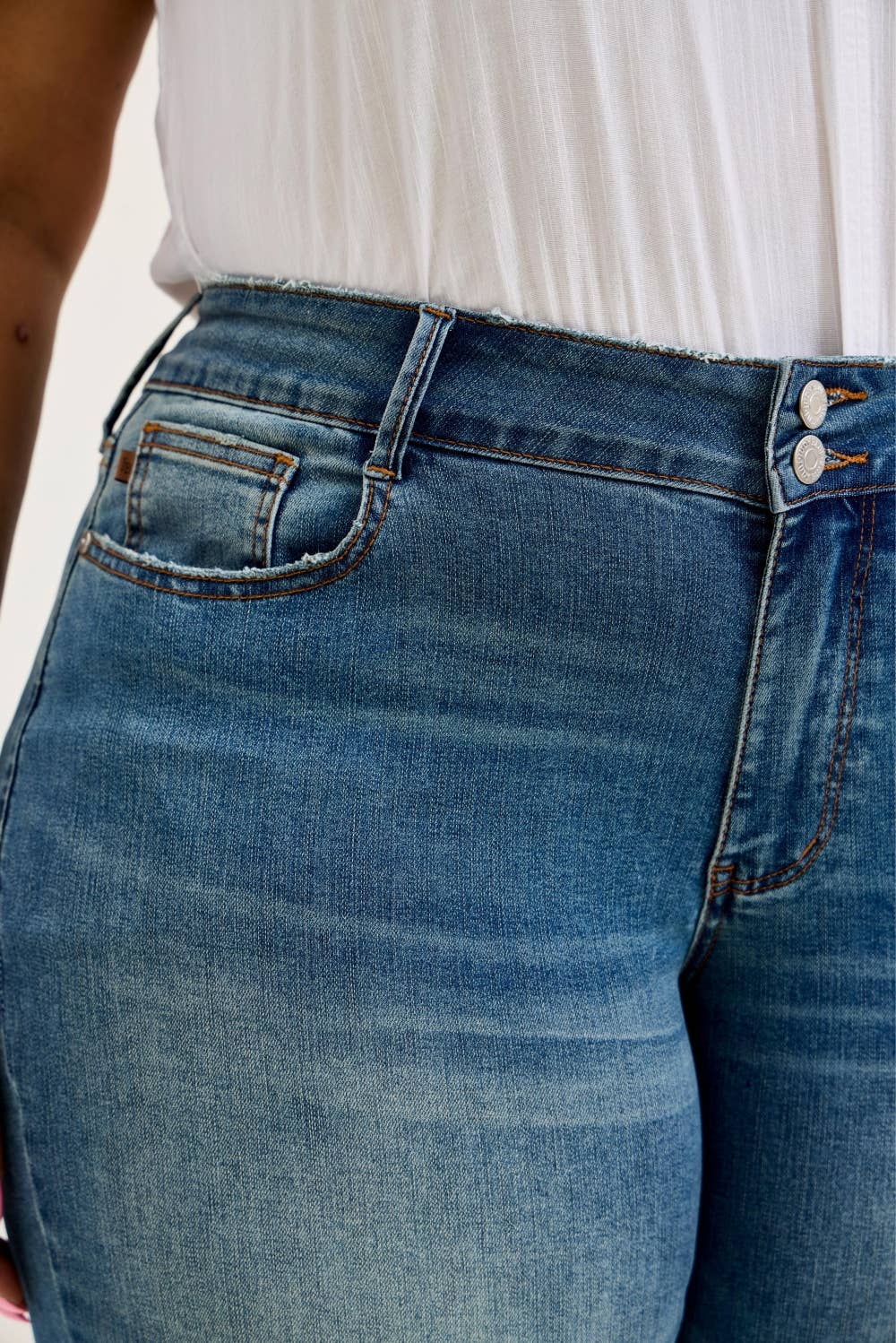 MR Boyfriend Cool Denim w/ Cross Back Belt Loops- PLUS