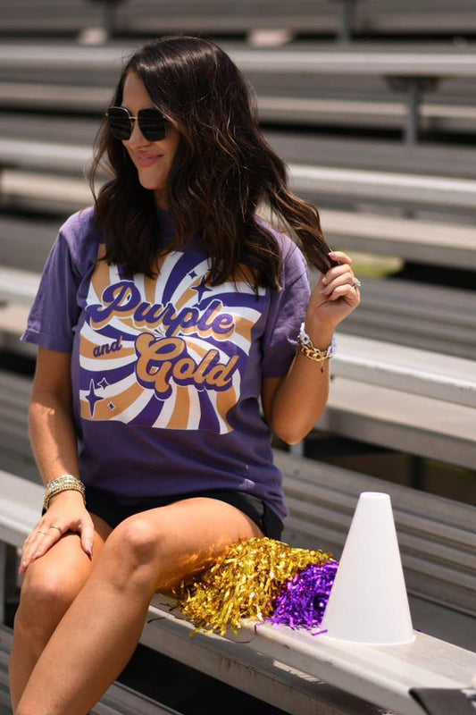 PURPLE AND GOLD RETRO