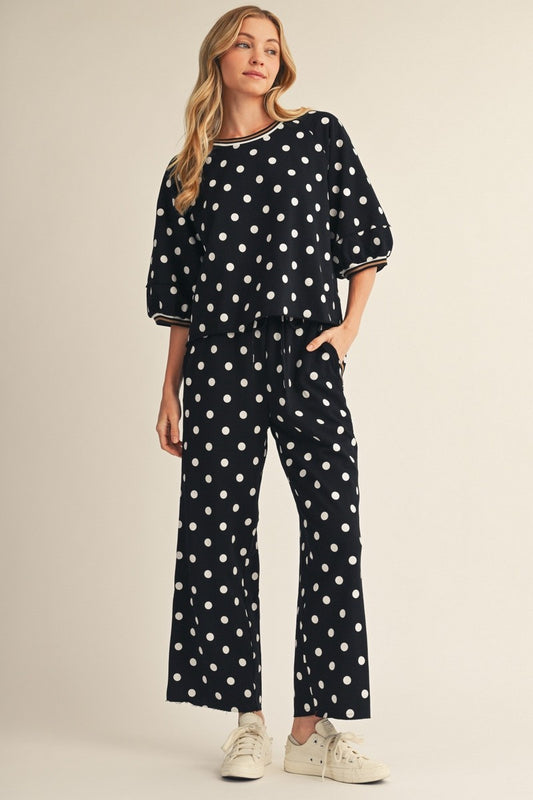 Polka Dot Top & Pants Sets