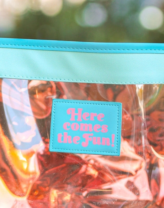 Iridescent Tote - Here Comes the Fun (Blue)