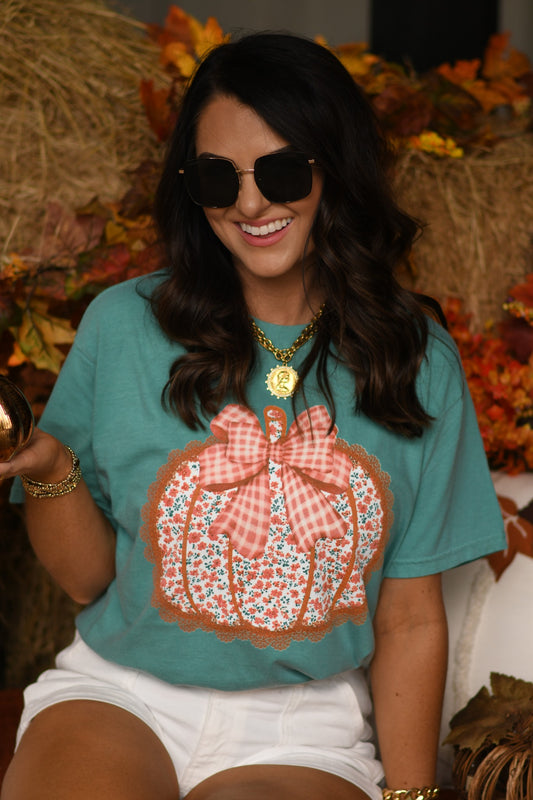 LACE FLORAL PUMPKIN TEE