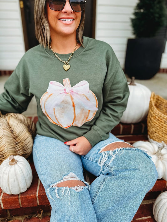 Bow Pumpkin Sweatshirt