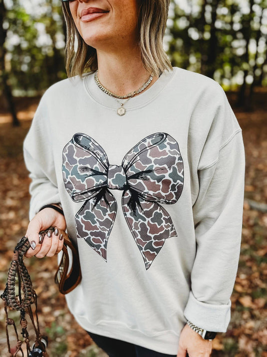 Camo Bow Sweatshirt