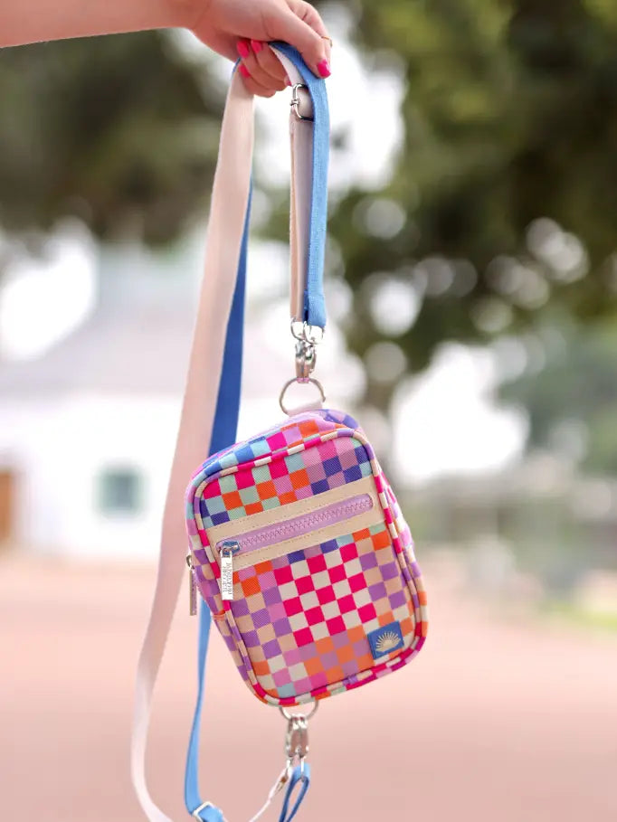 Happy Checkered Crossbody Sling