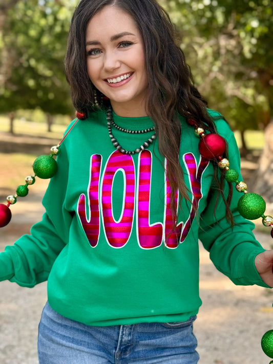 Metallic Jolly Puff Sweatshirt
