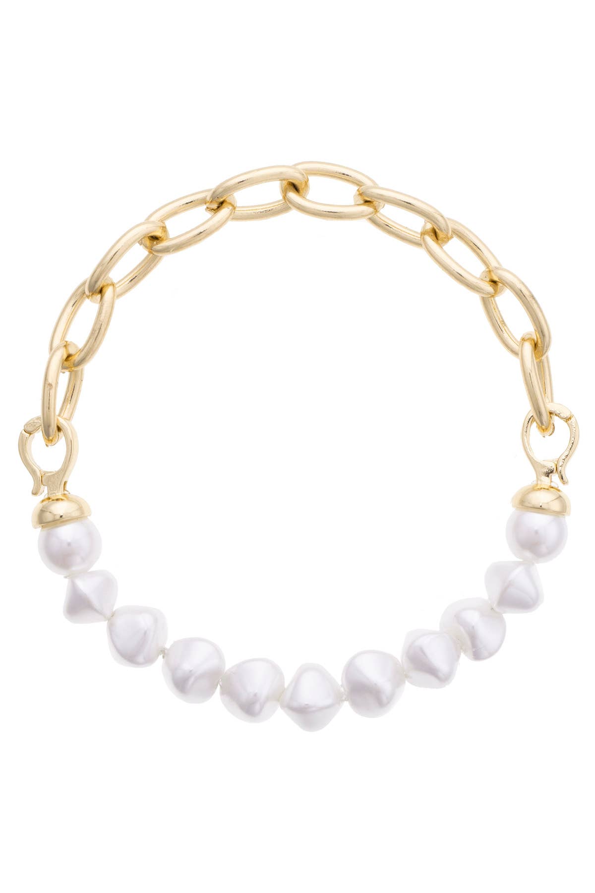 Seraphina Half Linked Pearl Bracelet in Ivory