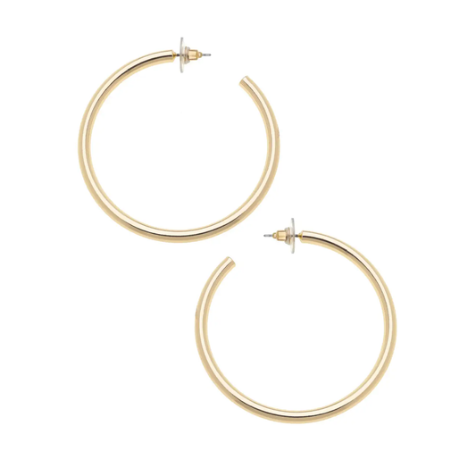 Ivy Hoop Earrings in Shiny Gold