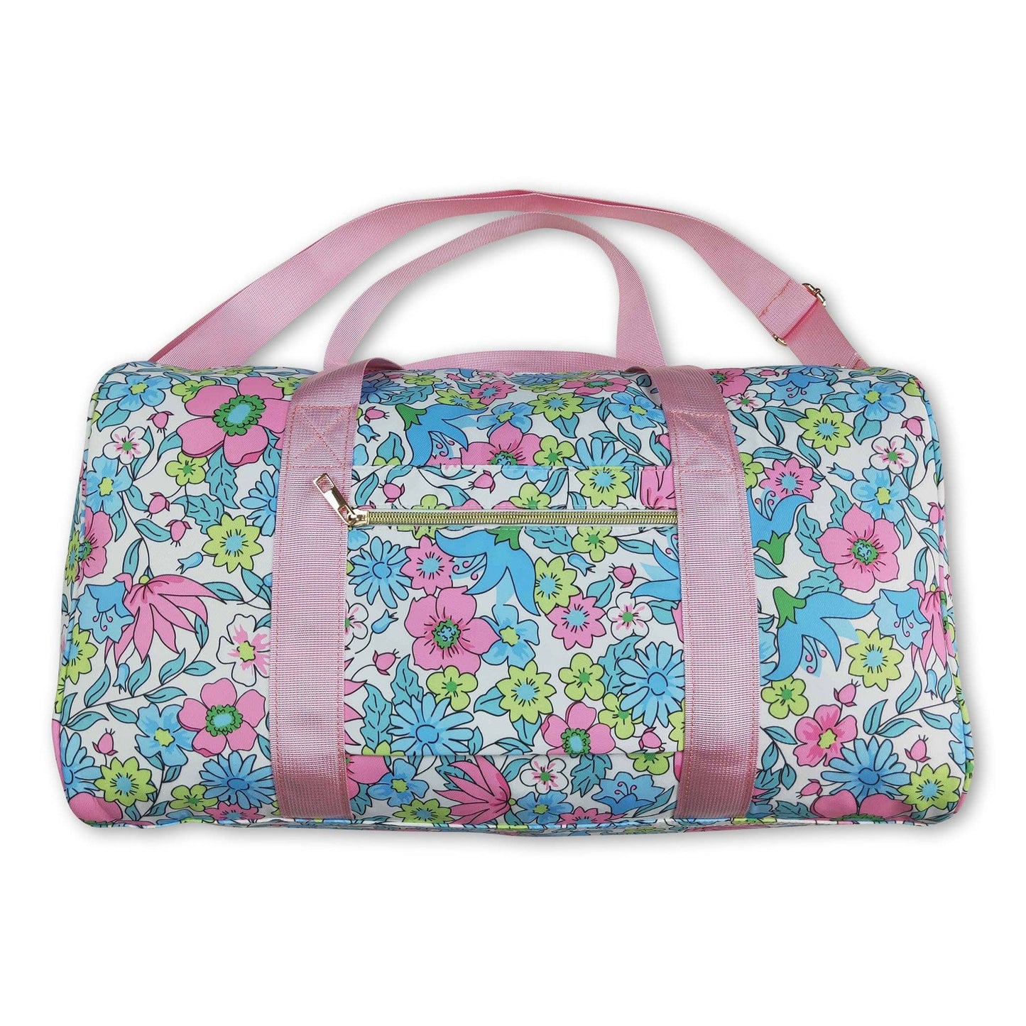 Pink Ruffle Floral Duffel Bag