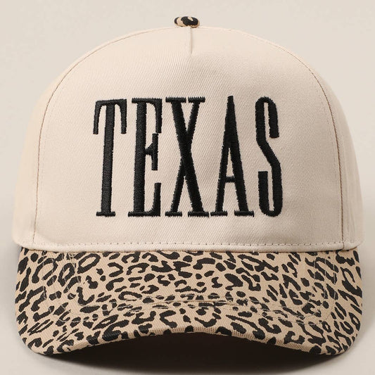 TEXAS Embroidery Leopard Two-Tone Trucker Hat