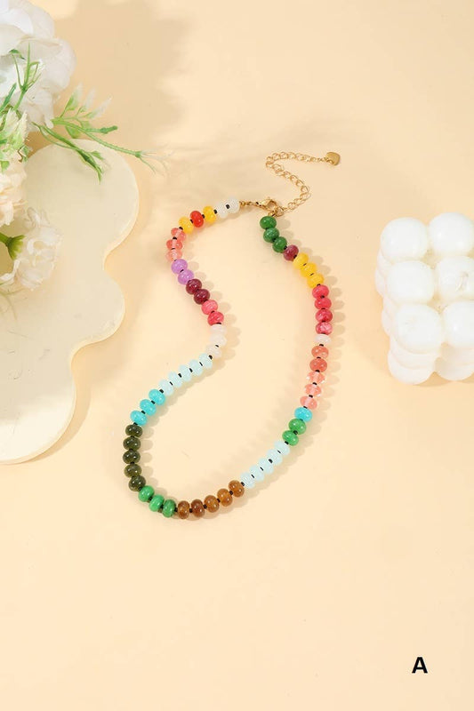 Trendy Natural Agate Gemstone Necklace