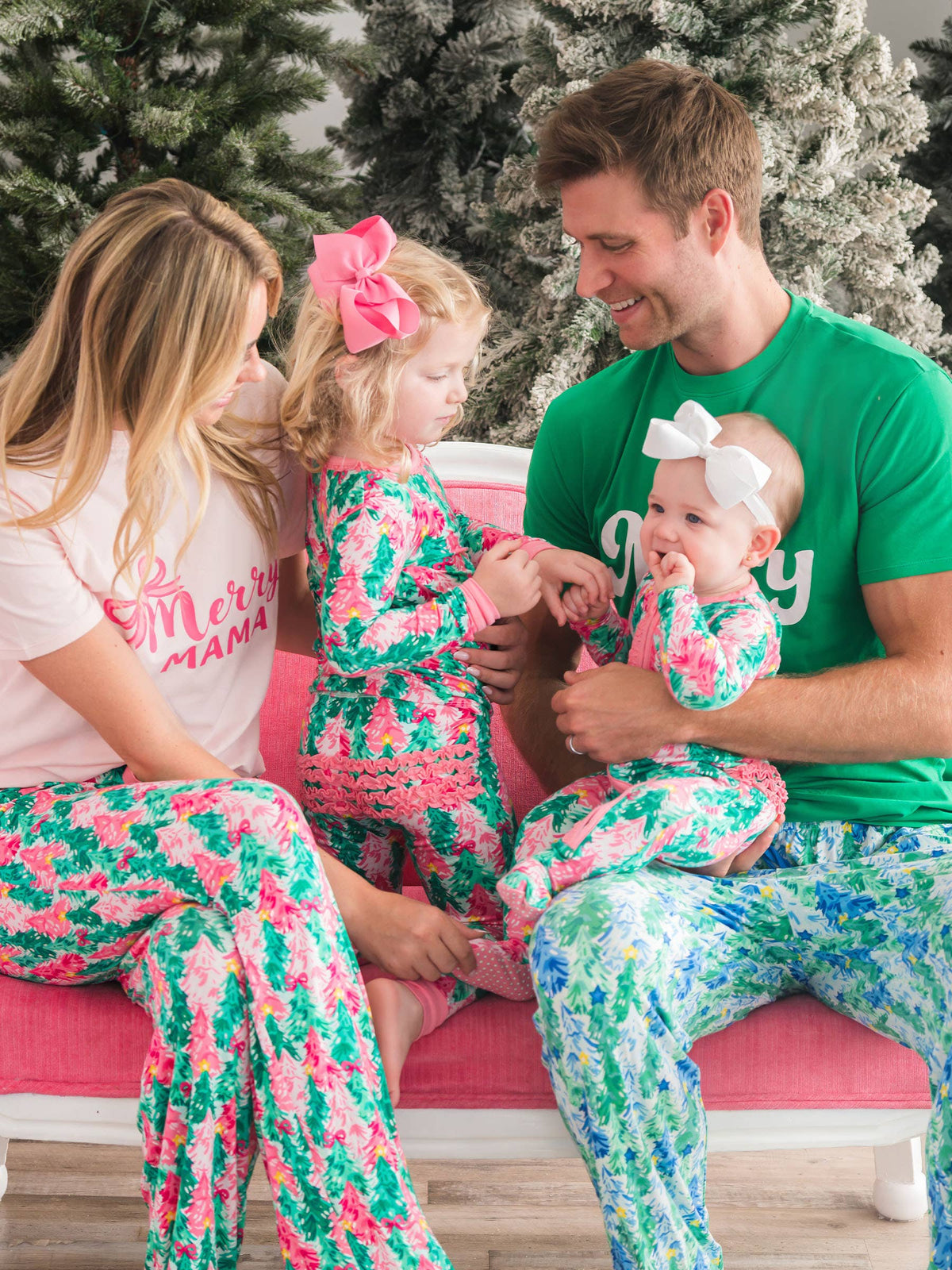 SoftSnooze™ Baby Girls Bamboo Viscose Pink Jolly Grove Footed Ruffle One Piece Pajama