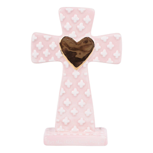 For This Child I Have Prayed Pink Standing Cross