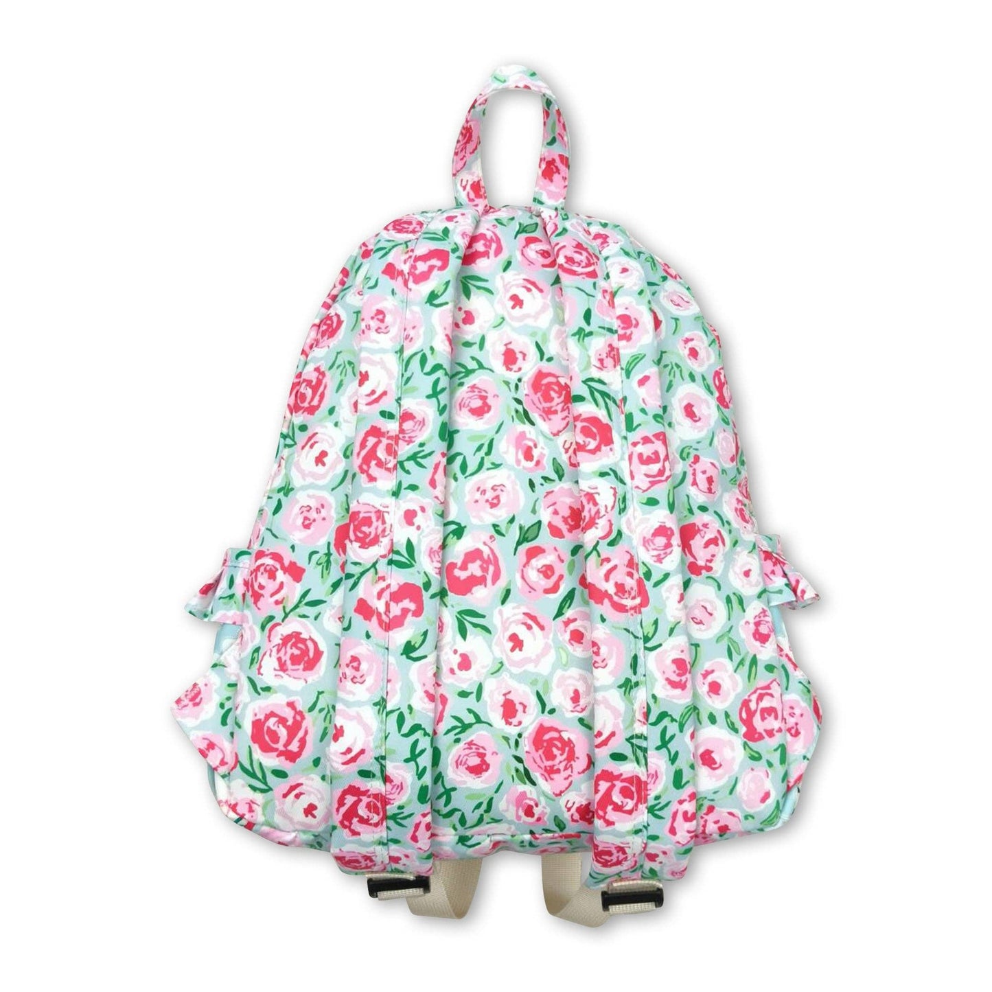 Pink Floral Ruffle Backpack