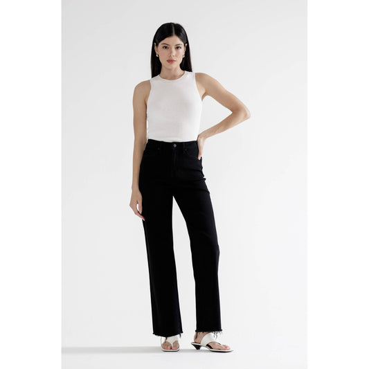 MICA HIGH RISE SLIM WIDE WITH RAW HEM