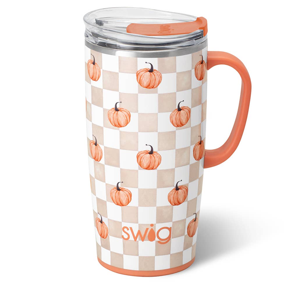 Pumpkin Check Travel Mug (22oz)