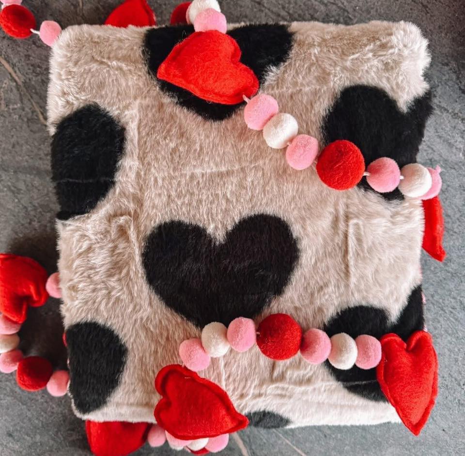 Tan Heart Blanket
