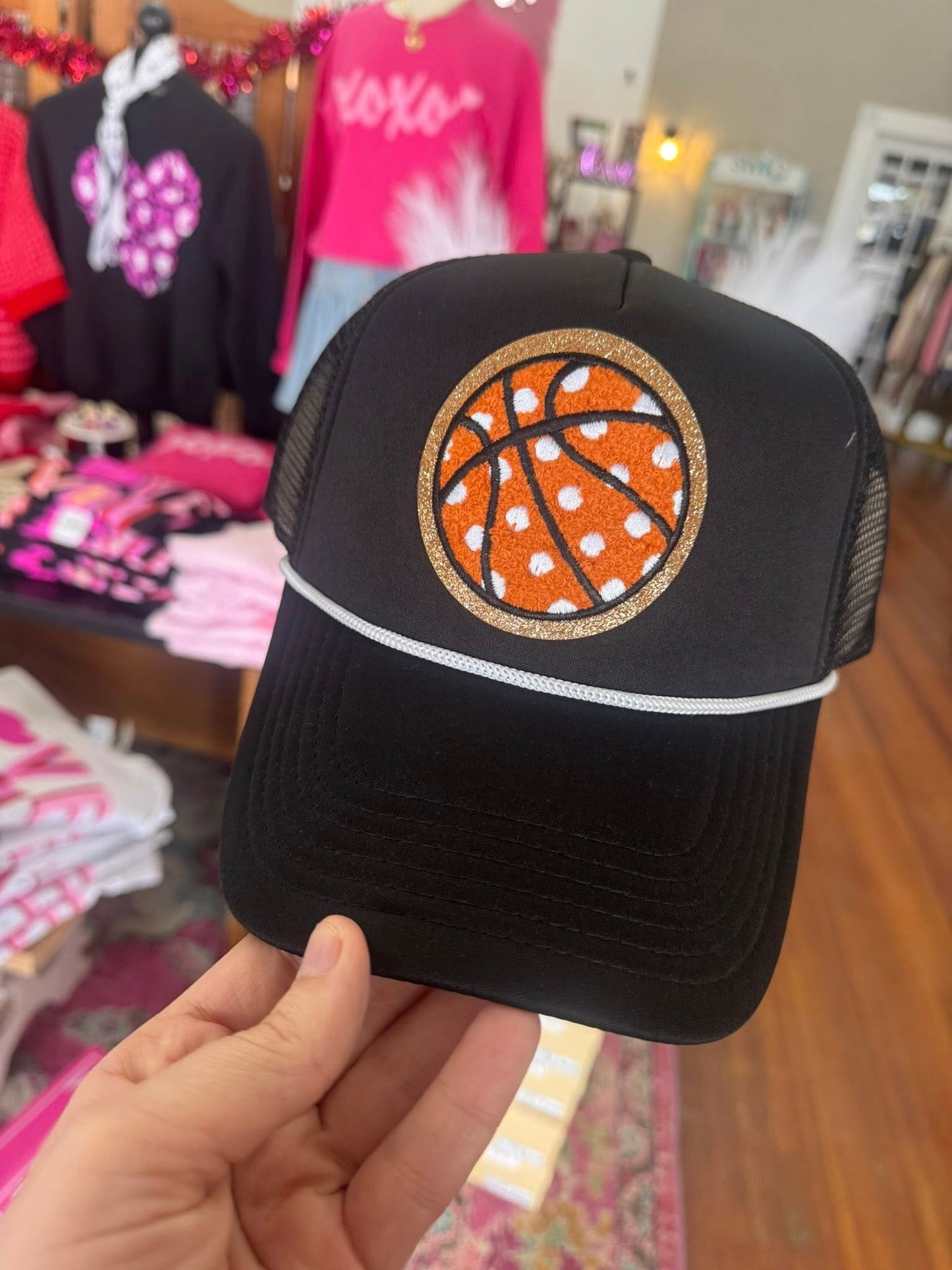 Polka Dot Basketball Patch Hat