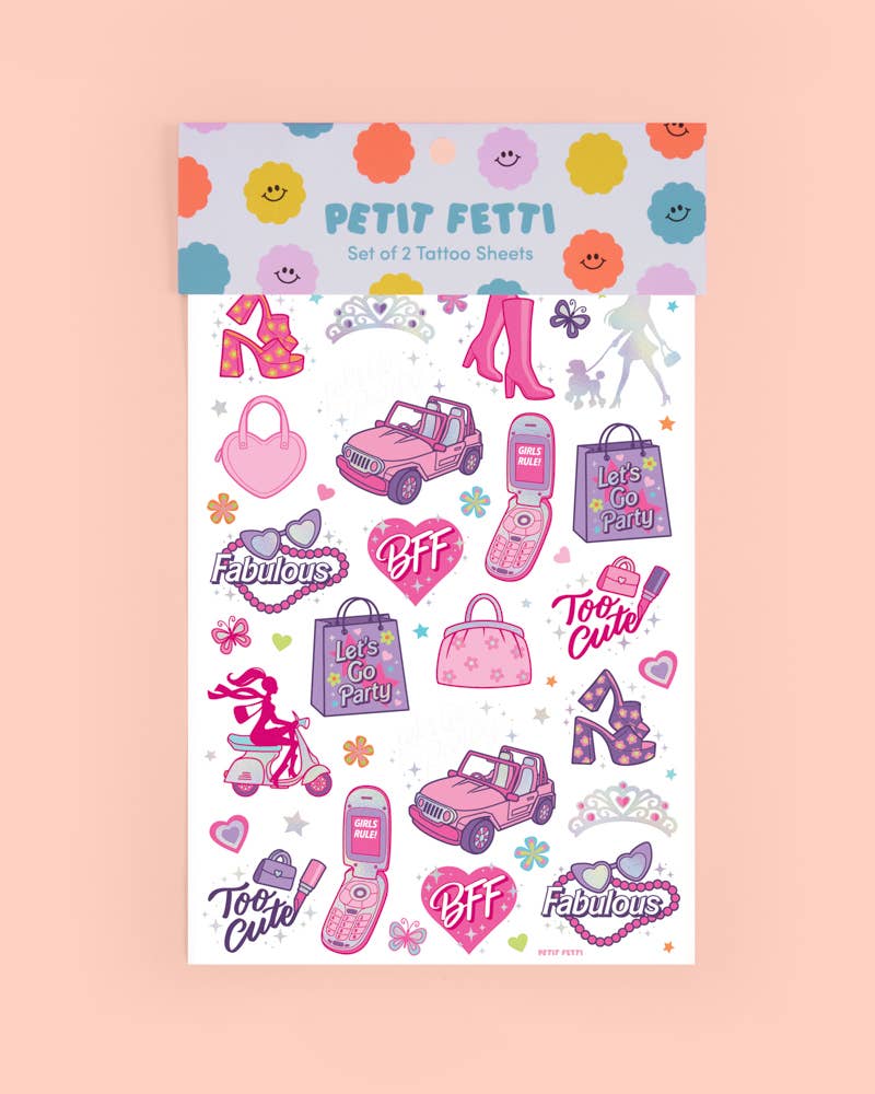 Kids Barbie Temporary Tattoos | Pink party favors, girl bday