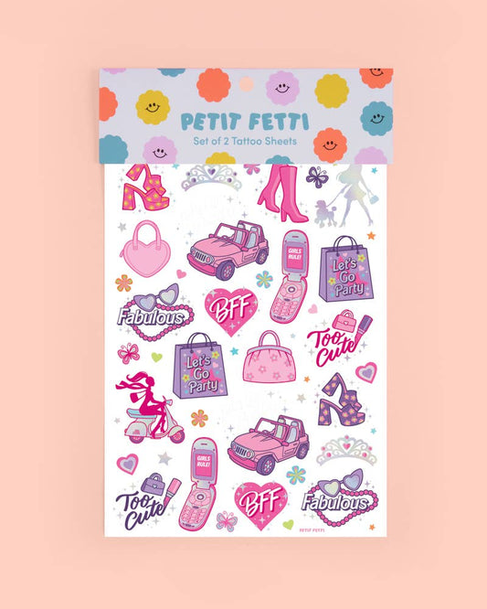 Kids Barbie Temporary Tattoos | Pink party favors, girl bday