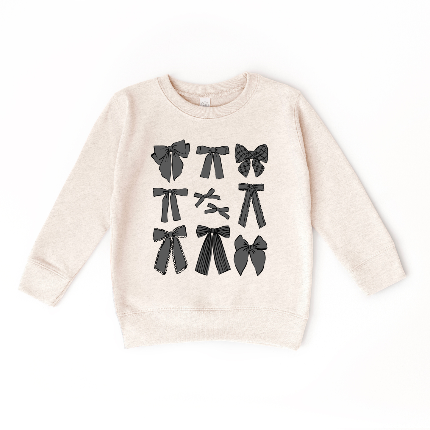 Black Coquette Bows Halloween Bows Kids Sweatshirt