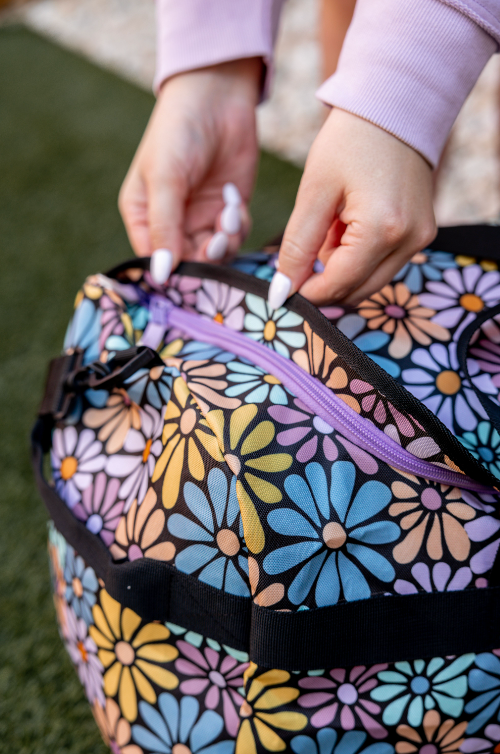 Canvas Duffle - Black Daisy