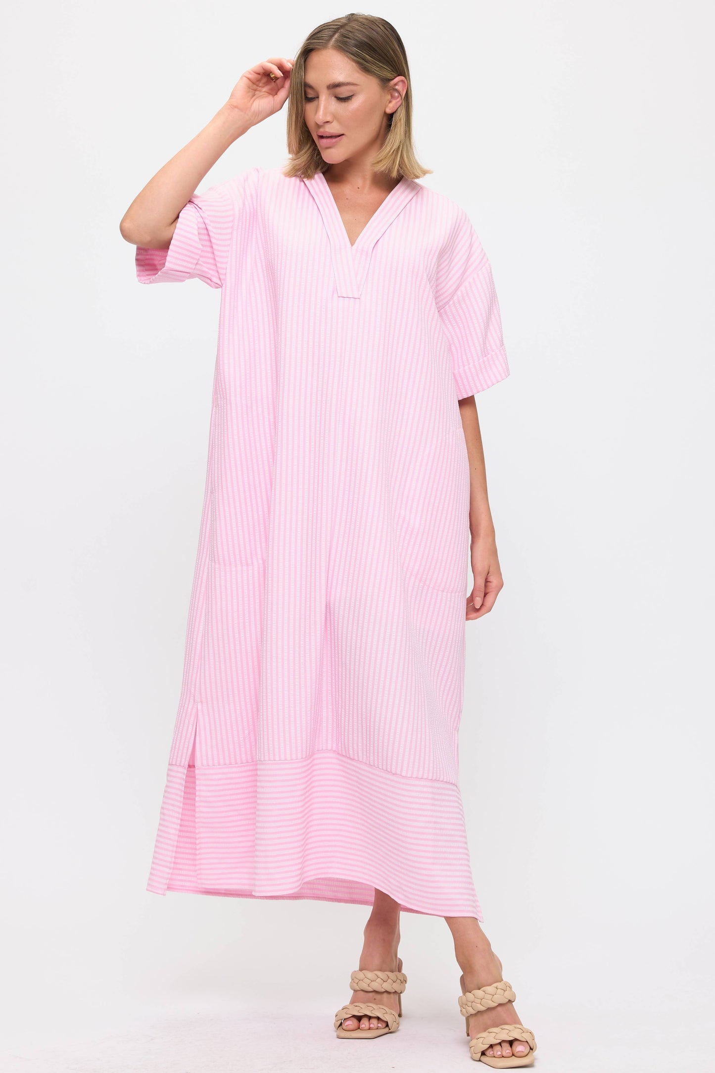 Pink Striped Maxi Dress