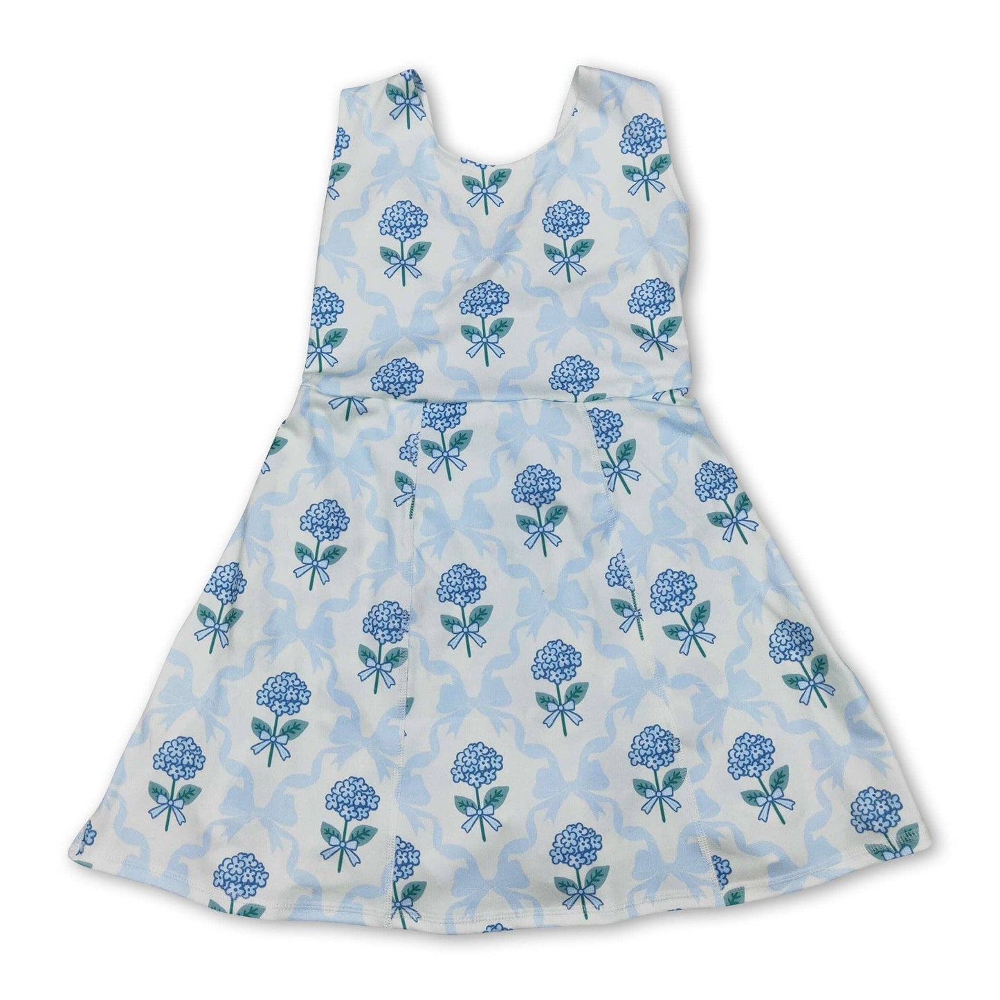 Light Blue Bow Kids Athletic Dress