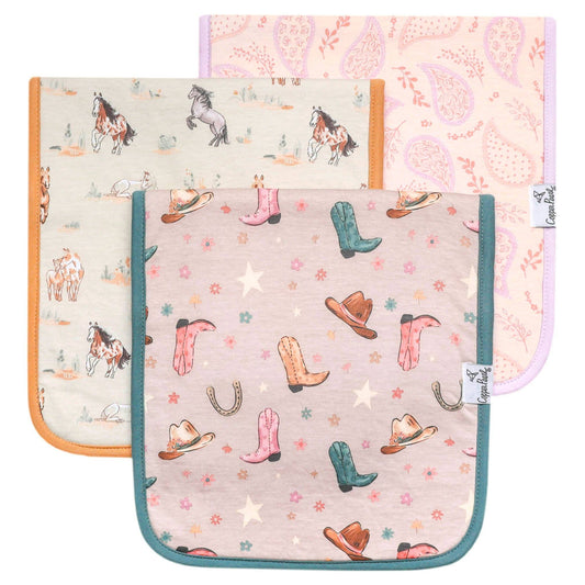 3 Pack Premium Burp Cloths - Cheyenne