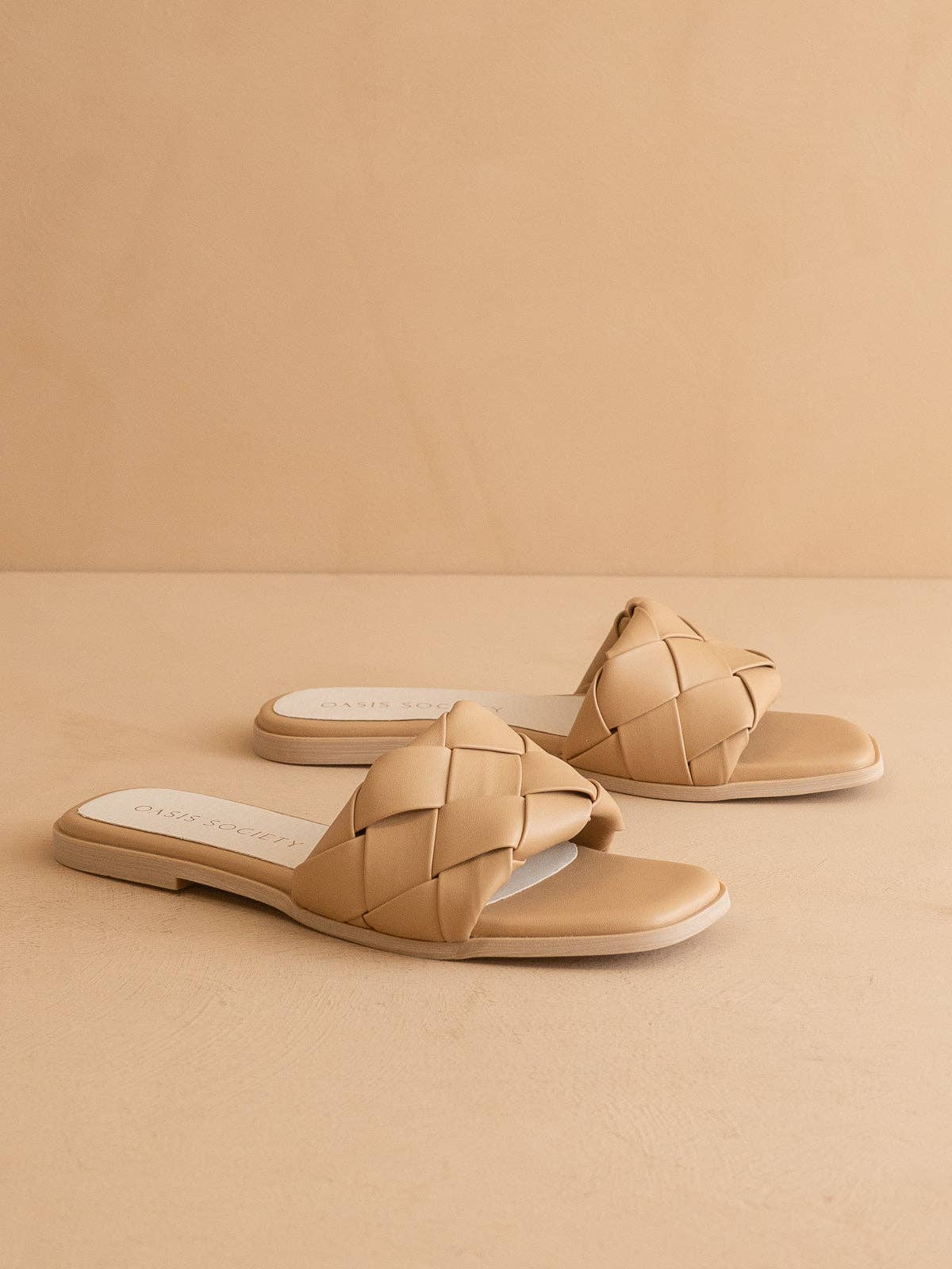 The Darla | Almond Woven Slide Sandal