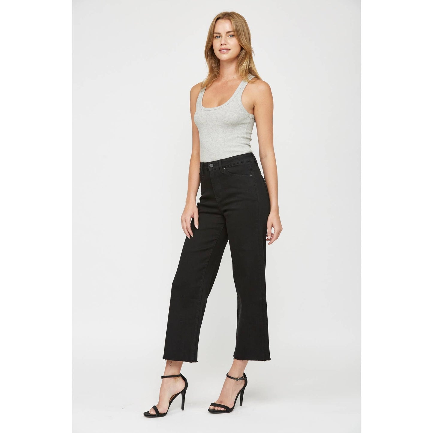 Black WIDE LEG CROP