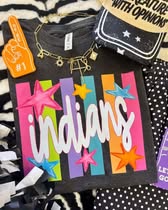 INDIANS NEON RAINBOW STARS TEE
