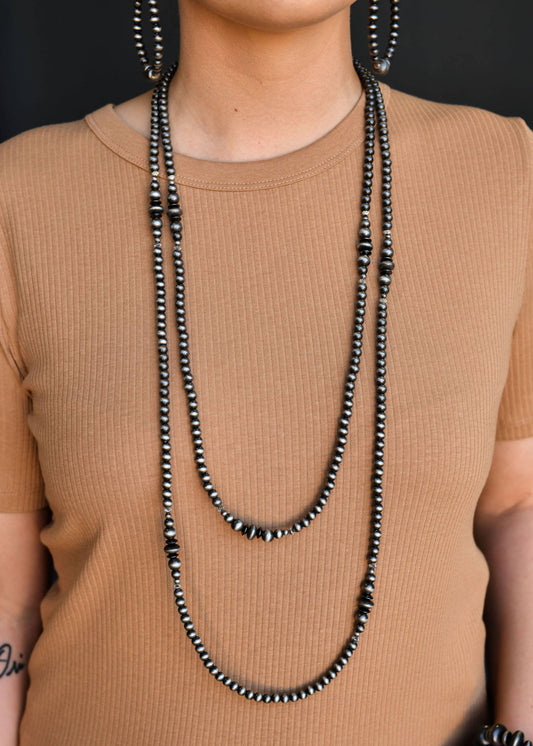 66" Danity Faux Navajo Pearl Necklace