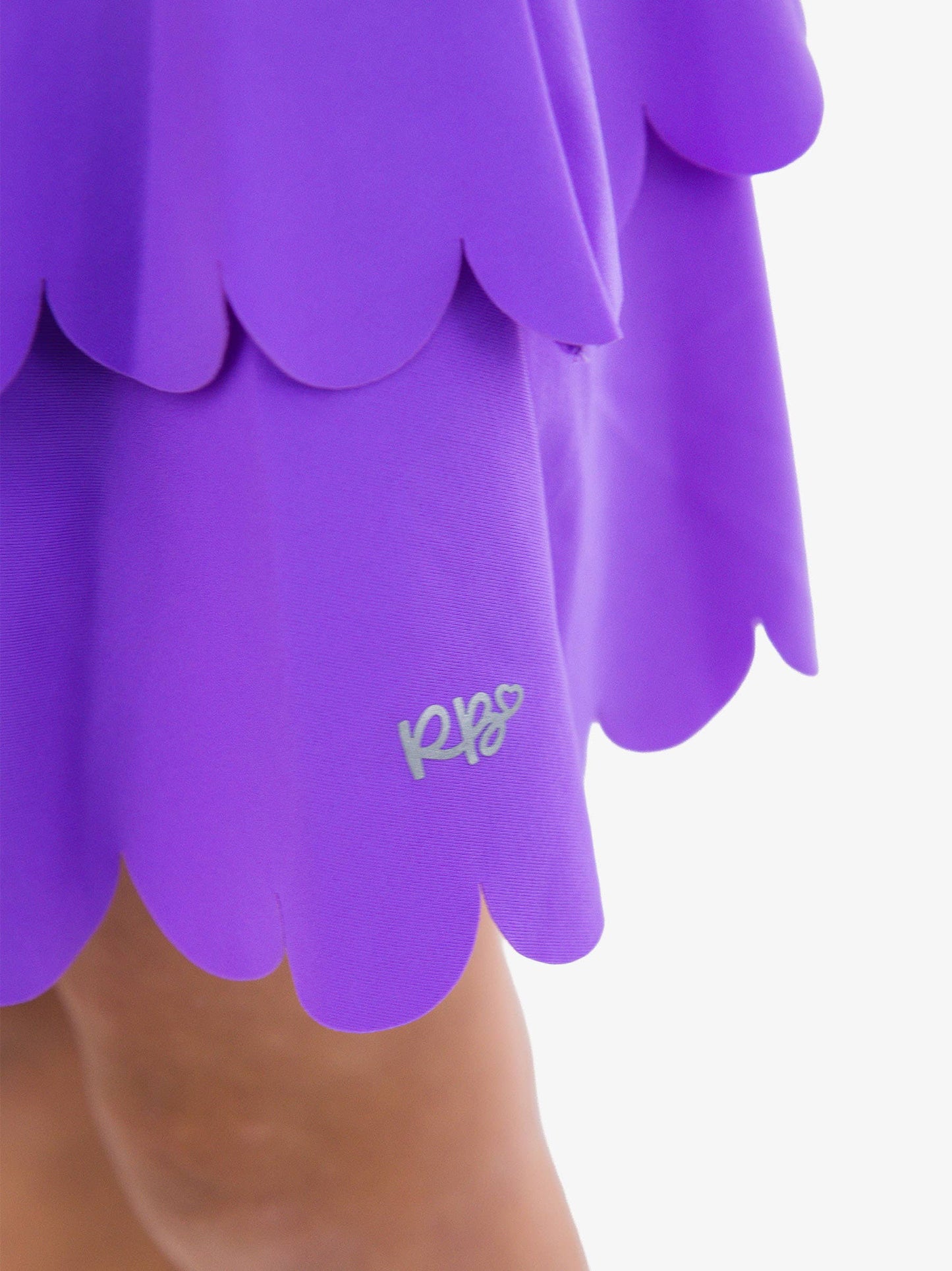 Girls Neon Purple Active Tiered Flare Skort