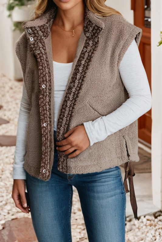 Side Bows Sherpa Fleece Vest
