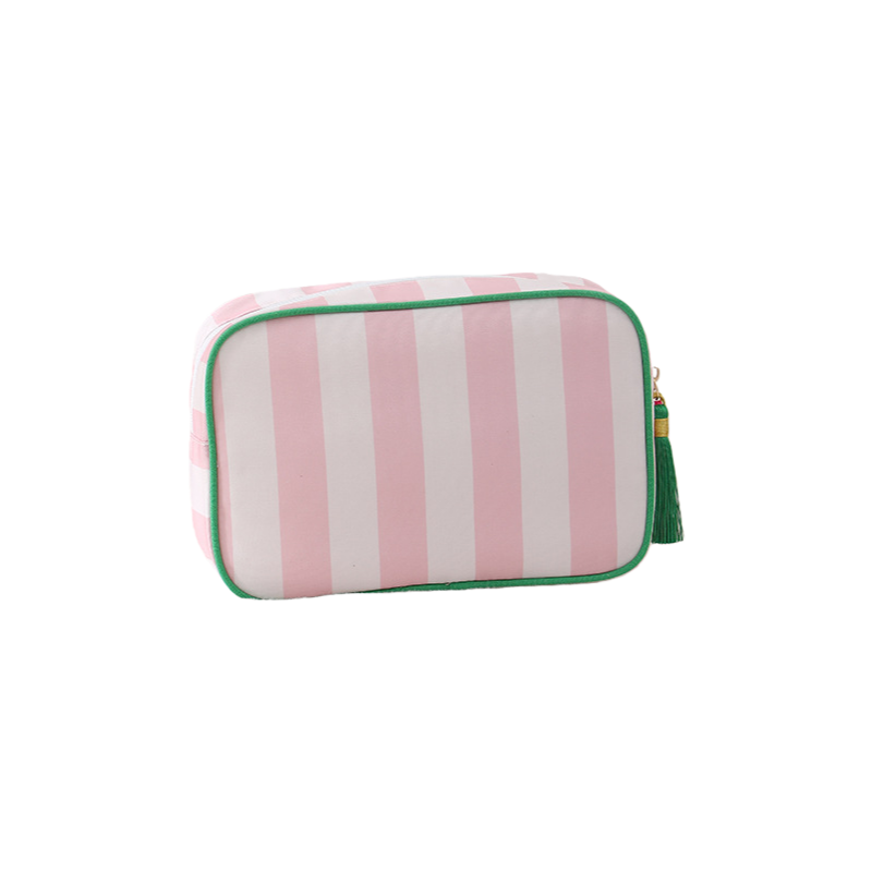 Striped Cosmetic Bag – Simple & Fresh Travel Makeup and Toiletry Pouch