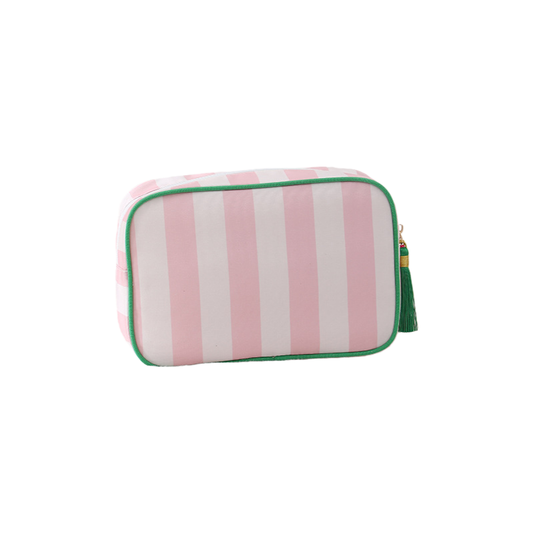 Striped Cosmetic Bag – Simple & Fresh Travel Makeup and Toiletry Pouch