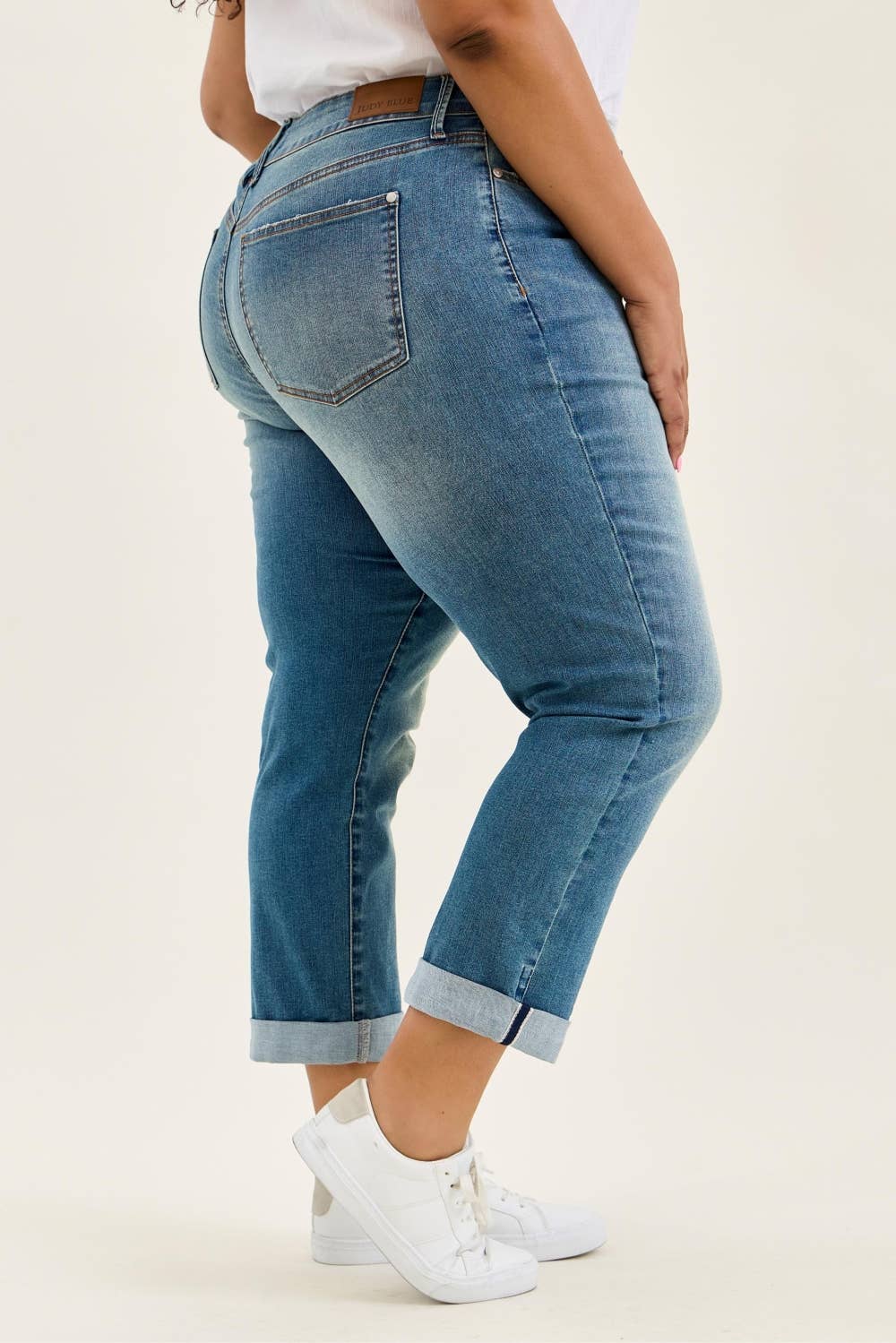 MR Boyfriend Cool Denim w/ Cross Back Belt Loops- PLUS