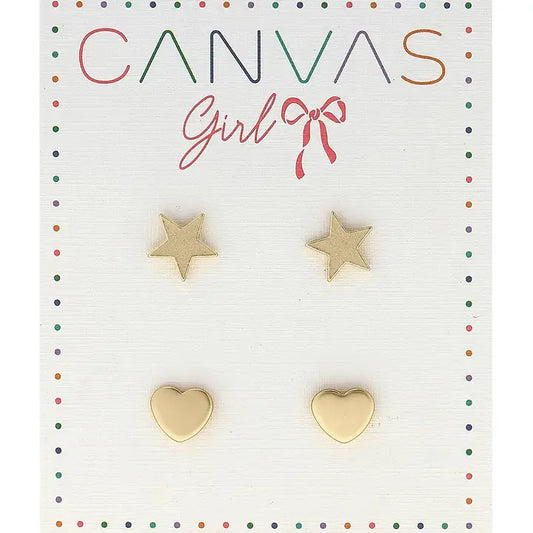 Cleo Star & Heart Children's Stud Earrings