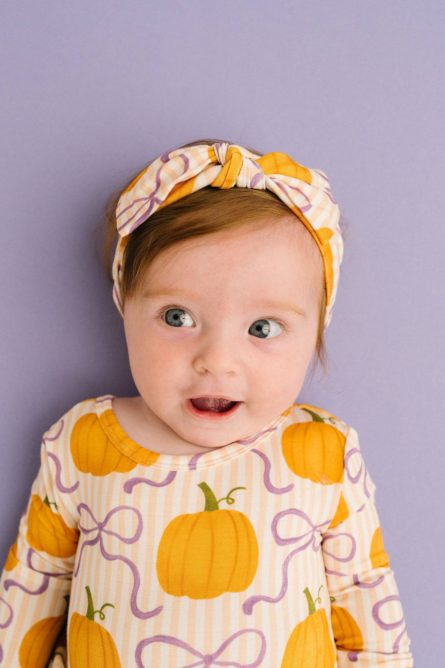 Pumpkin & Bows Long Sleeve Bodysuit Bamboo Dress