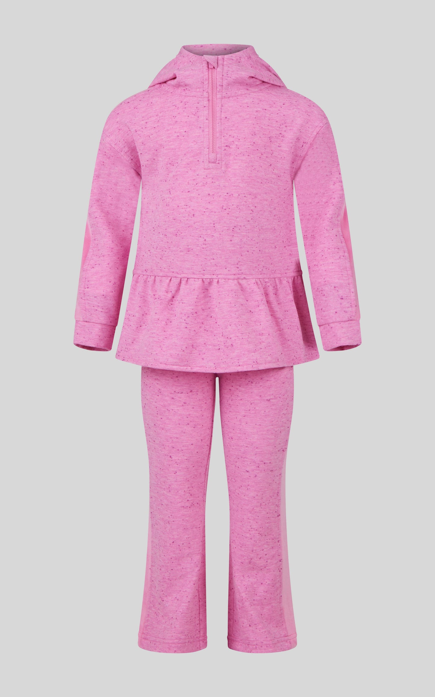 Little Girls Confetti Half Zip and Flare 2 PC Set