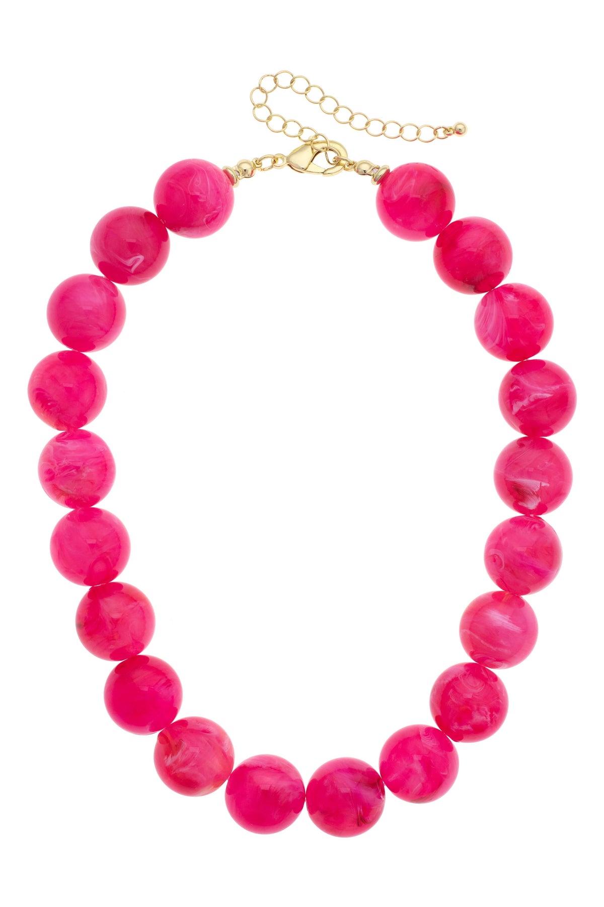 Gemma Resin Beaded Necklace in Fuchsia
