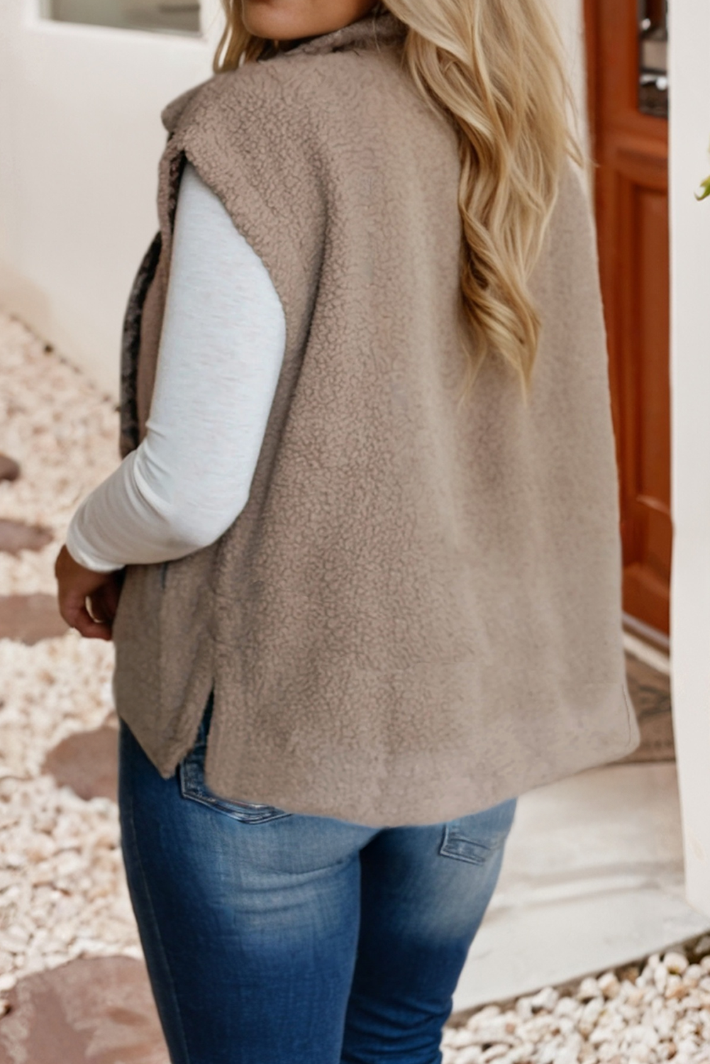 Side Bows Sherpa Fleece Vest