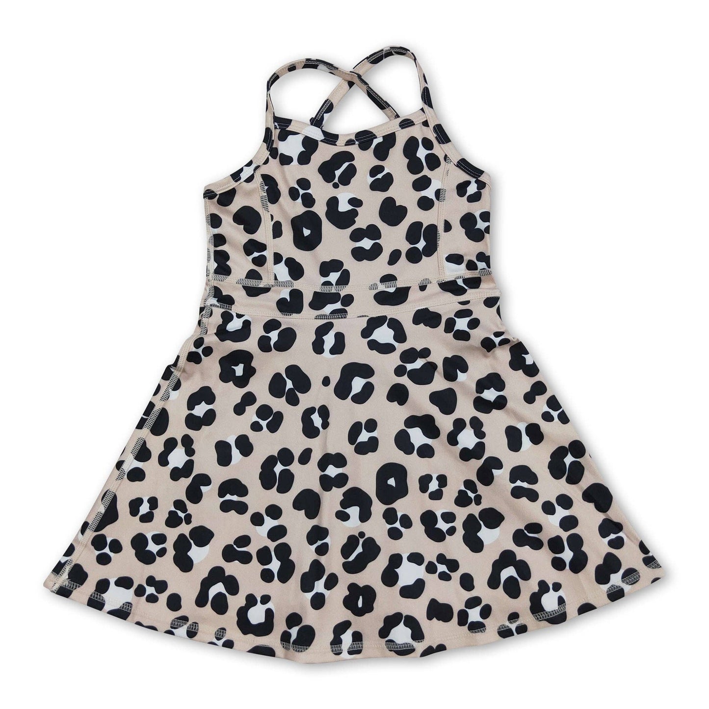 Khaki Leopard Girls Athletic Dress