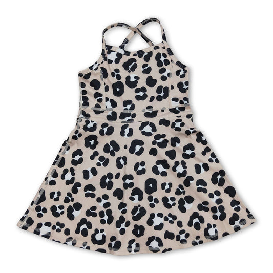 Khaki Leopard Girls Athletic Dress